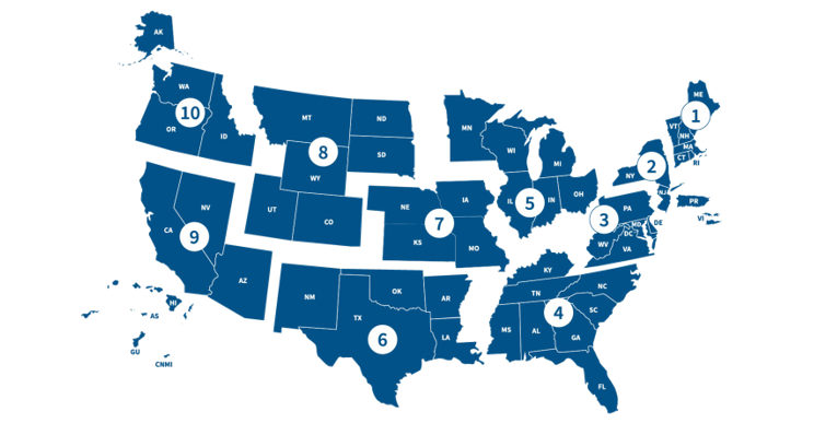 NERIS rollout plan is by FEMA Regions