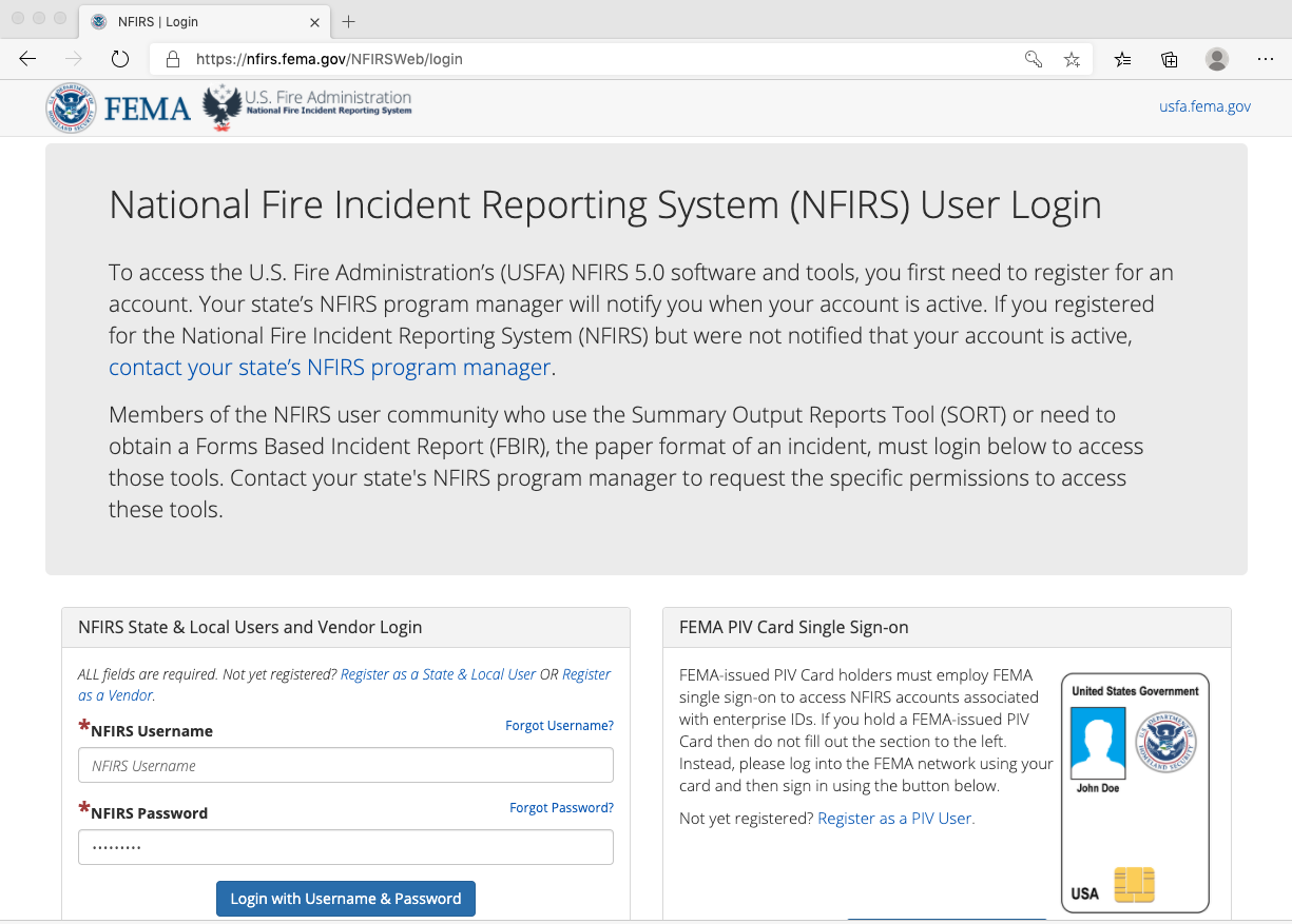 eNFIRS Login &hellip;