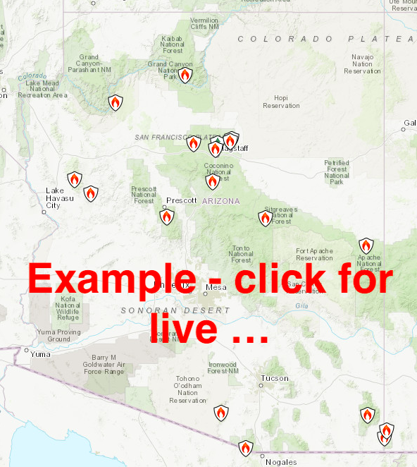 Example InciWeb Arizona Fire Map