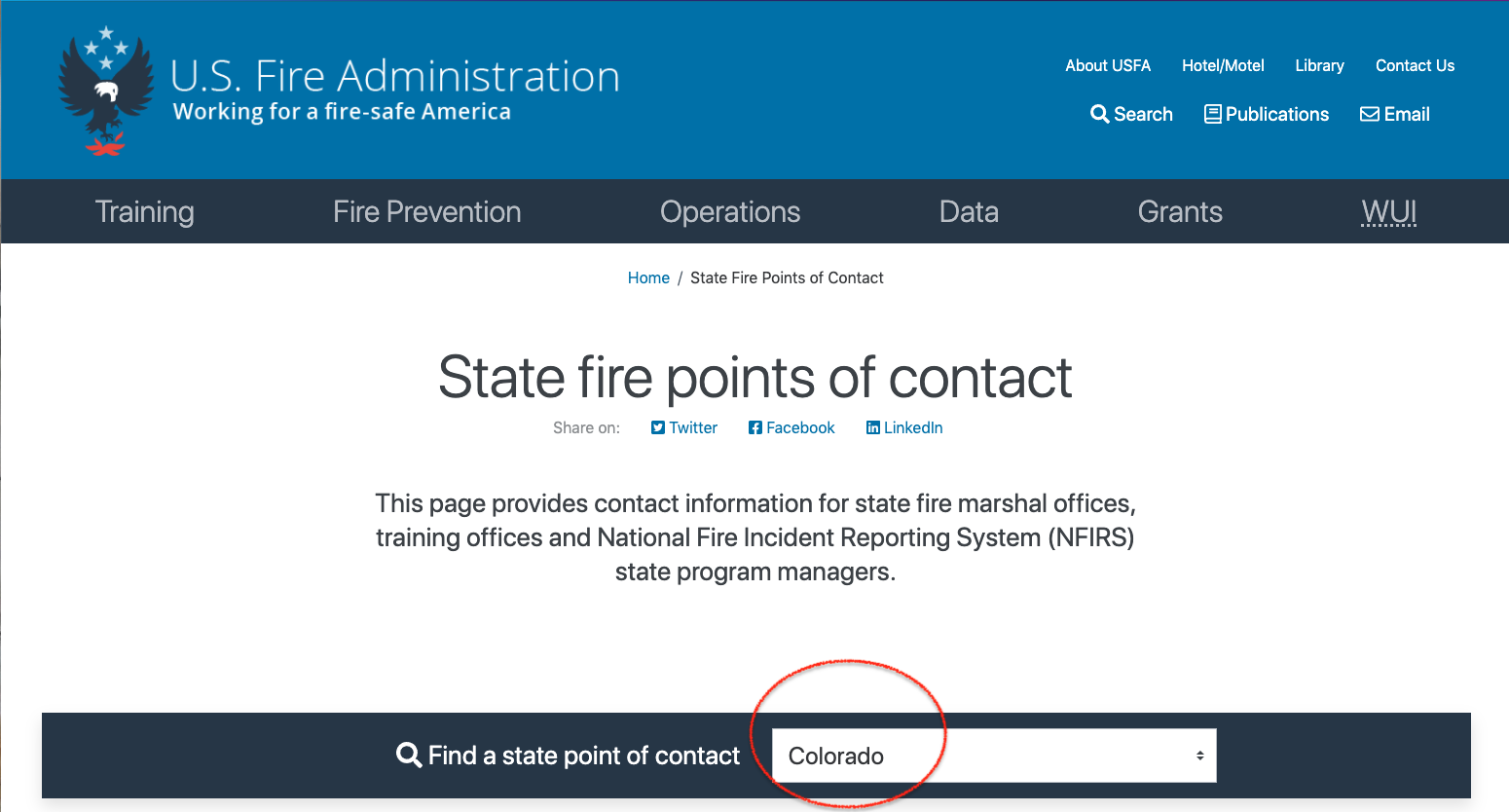 NFIRS State Point of Contact &hellip;